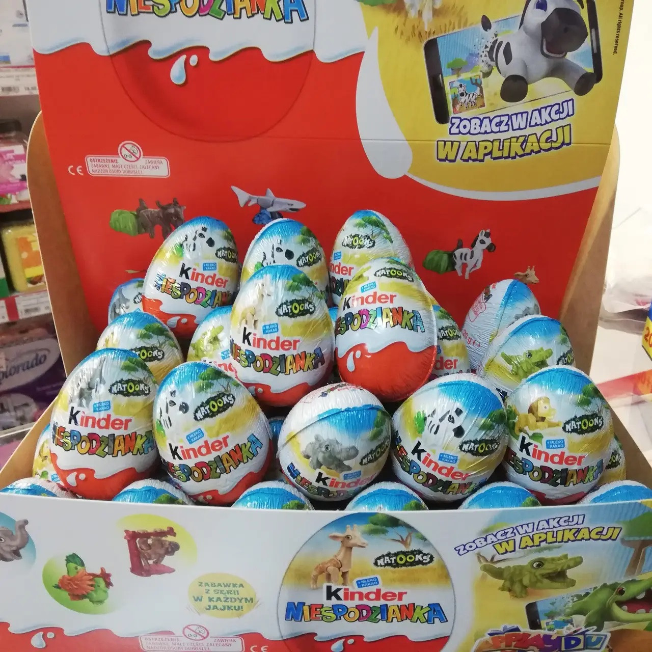 Яйця Шоколадні Kinder Natoons Niespodzianka Ящик 36*20 г Польща
