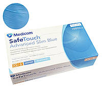 Перчатки Medicom SafeTouch Advanced Slim без пудры 100 шт, XS (синие), 3.6 грамм