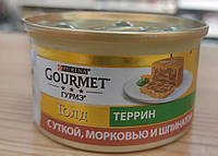 Gourmet Gold (Гурмет Голд) кусочки в паштете с уткой, морковью и шпинатом