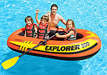 Двомісний надувний човен Intex 58332 Explorer 300 Set (211х117х41 см) ручний насос 0.9л, весла 2 шт, фото 4