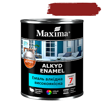 Емаль алкідна високоякісна Maxima червоно-коричнева 2.3кг