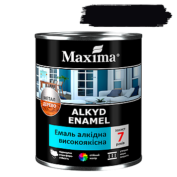 Емаль алкідна високоякісна Maxima чорна глянцева 2.3кг