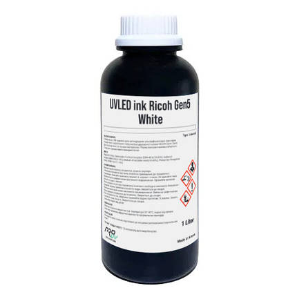 УФ чорнило UVLED PRO INK™ для Ricoh Gen5 WHITE 1000г, фото 2