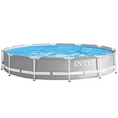 Збірний каркасний круглий басейн Intex 26712 Premium (366х76 см) Інтекс з фільтром і зливним клапаном, фото 6