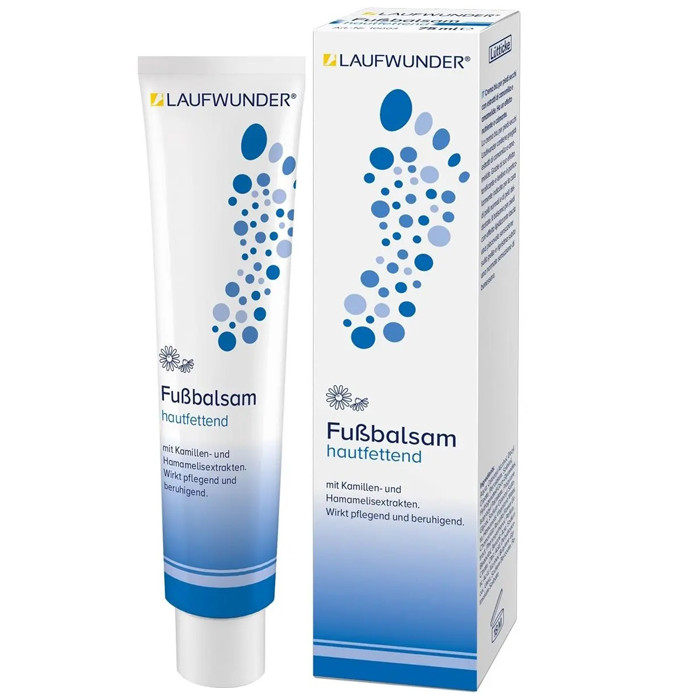 Бальзам пом'якшувальний із ромашкою і гамамелісом Franz Lutticke Laufwunder Fussbalsam Hautfettend 75ml, фото 1