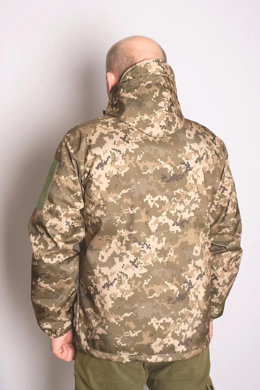 Куртка демисезонная софтшелл 100 46-56р ВСУ пиксель - фото 7 - id-p1737087515