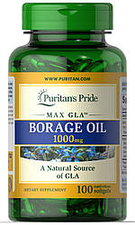 Олія огірника Borage Oil Puritan's Pride 1000 мг 100 капсул (32460)