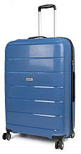 Велика пластикова валіза Travelite Paklite Mailand Deluxe Bright Blue 102 л, синій