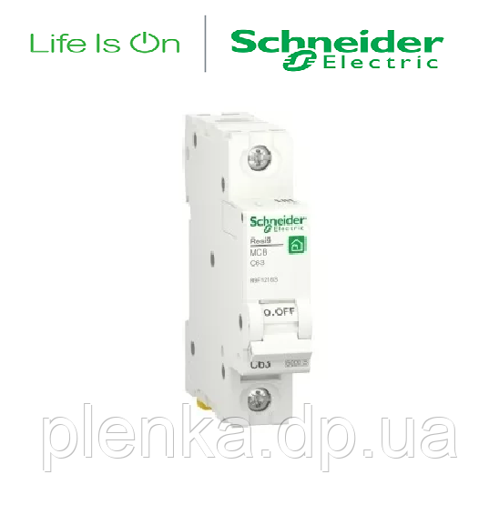 Автоматичний вимикач 1P 63A C 6 кА Schneider RESI9 R9F12163