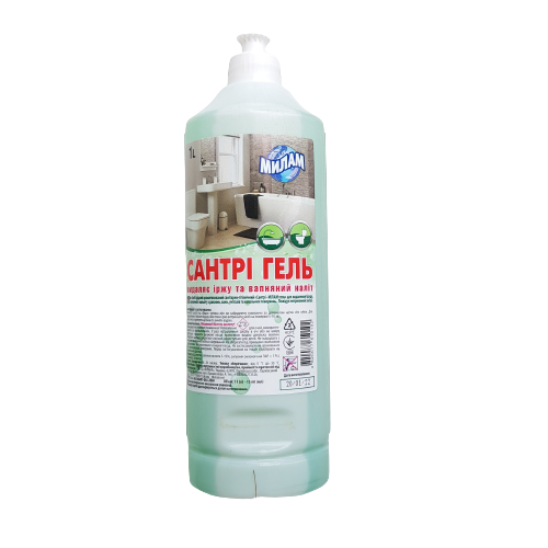 Санітарно-гігієнічний засіб для чищення сантехніки Милам Сантрі Гель, 1л, фото 1