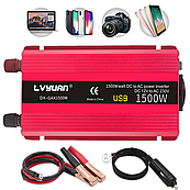 Автомобільний інвертор LVYUAN F-1500A з 2 USB портами, 750/1500Вт, 12-220В DC-AC, 50Hz
