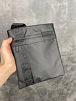 Мужская квадратная крепкая сумка мессенджер Кельвин Кляйн тонкая текстильная барсетка с ремнем через плечо
