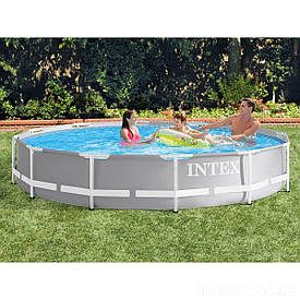 Збірний каркасний круглий басейн Intex 26712 Premium (366х76 см) Інтекс з фільтром і зливним клапаном