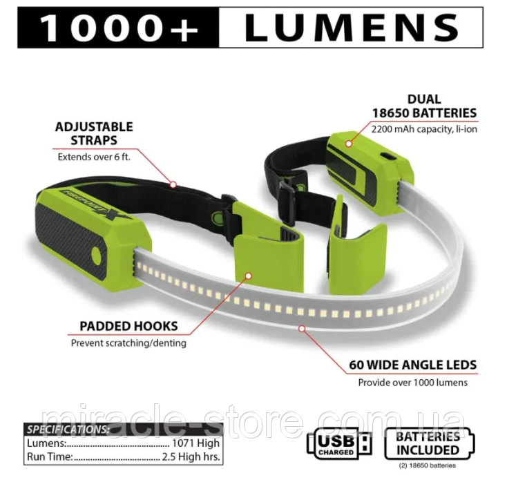 LED подсветка на капот с USB, EMERGENCY LIGHT STRIP m3 / Универсальная