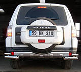 Захист на бампер-кути подвійні з неіржавкої сталі на Mitsubishi Padjero Wagon 4, фото 4
