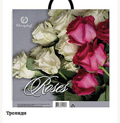 Поліетиленовий пакет із петльовою ручкою 380*340 мм Троянда в чашці 92 мкм
