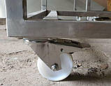 Стіл дренажний на колесах для сироваріння технологічний з нержавіючої сталі, фото 5