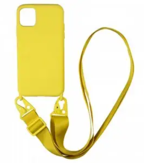 Силіконовий чохол на шнурку Crossbody Carabine для iPhone 12 Pro (02) Yellow жовтий