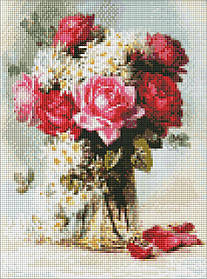 Алмазна вишивка на підрамнику, Квіти "Ароматна троянда" 30*40 см без коробки АМО7447