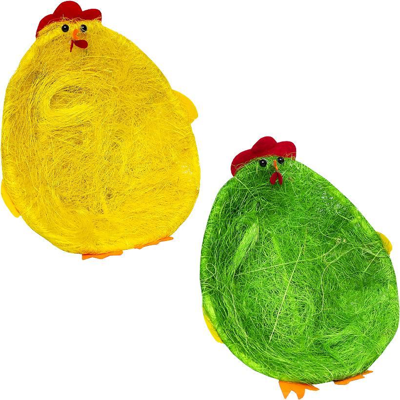 Кошик із декоративного сіна "Курочка" 25*21*6 см GT1670E, фото 1