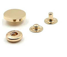 Кнопка (таблетка, плоска). 15 мм. Золото, глянець.  Неіржавка сталь. Туреччина.