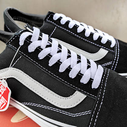 Чоловічі кеди Vans Old Skool чорно-білі демісезон жіночі унісекс, фото 4