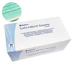 Маски з петлями для вух Medicom SAFE+MASK Economy 50 шт, (зелені)