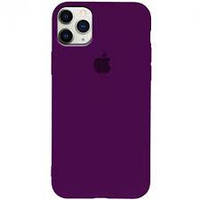 Чохол (з мікрофіброю) Silicone Case Full Cover для iPhone 11- темно- фіолетовий