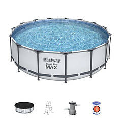 Каркасний басейн Bestway 56438 (457x122 см) фільтр-насос 3028 л/год, драбина, тент