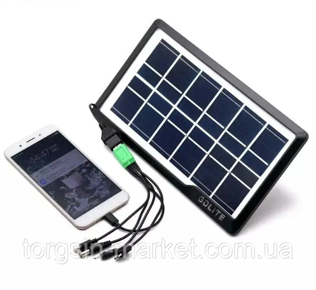 Портативная солнечная панель Solar panel Gdlite GD-035wp 7V - 3.5W +кабель для зарядки гаджетов,TG - фото 1 - id-p1783087306