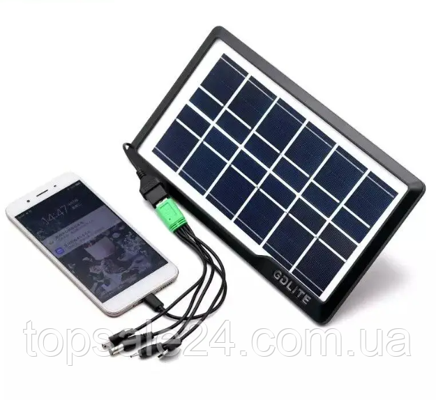 Портативная солнечная панель Solar panel Gdlite GD-035wp 7V - 3.5W +кабель для зарядки гаджетов,TS - фото 1 - id-p1783087484
