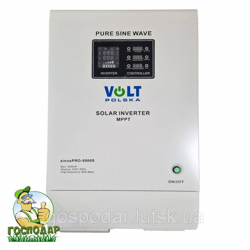 Безперебійник VOLT SINUSPRO-5000S (48V/230V/5000VA). Інвертор з можливістю підключення сонячних панелей