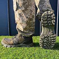 Тактичні кросівки оливкового кольору натуральна шкіра, фото 4