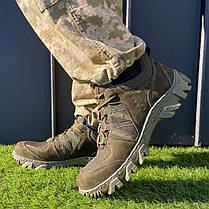 Тактичні кросівки оливкового кольору натуральна шкіра, фото 3