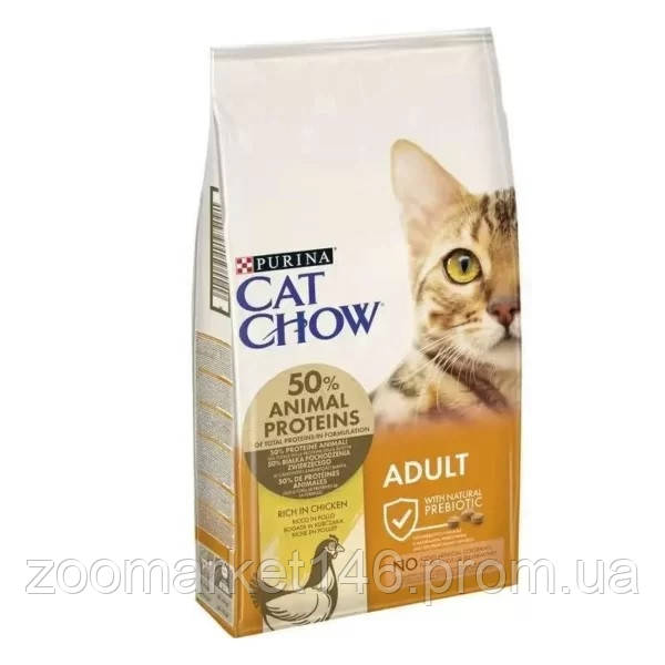Cat Chow Adult, сухий корм для котів з куркою, 15 кг