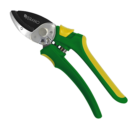 Секатор Verano зубчастий механізм прямий зріз 18 мм 205 мм (71-817), фото 1