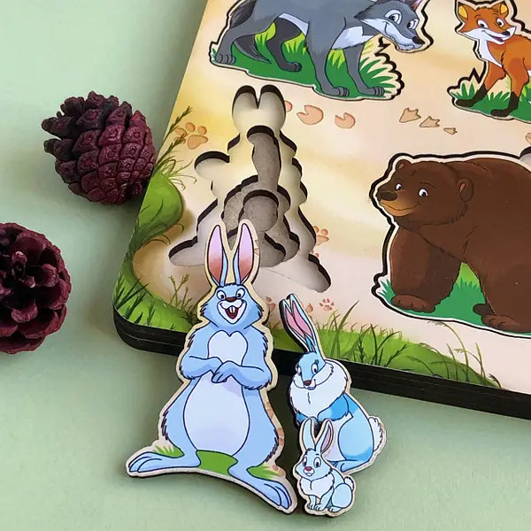 Вкладки мама тато і малюк дикі тварини, фото 1