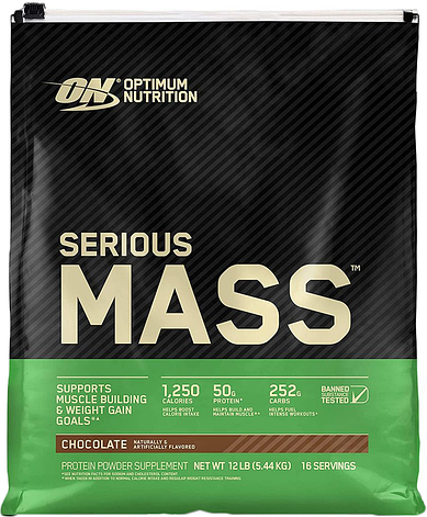 Оригінал США Купити Serious Mass Optimum Nutrition 5.44 кг, фото 2