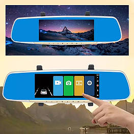 Реєстратор-дзеркало DVR V10 Full HD 7" сенсорний екран дзеркало заднього виду з реєстратором 2 камери