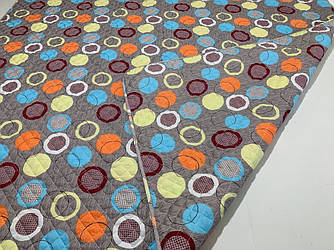 Літня ковдра-покривало 200х220см Лелека Текстиль Різнокольорові кола