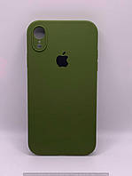 Чохол Silicone Case Square Full Camera Protective (AA) для Apple iPhone XR (6.1") (Зелений / Dark Olive)