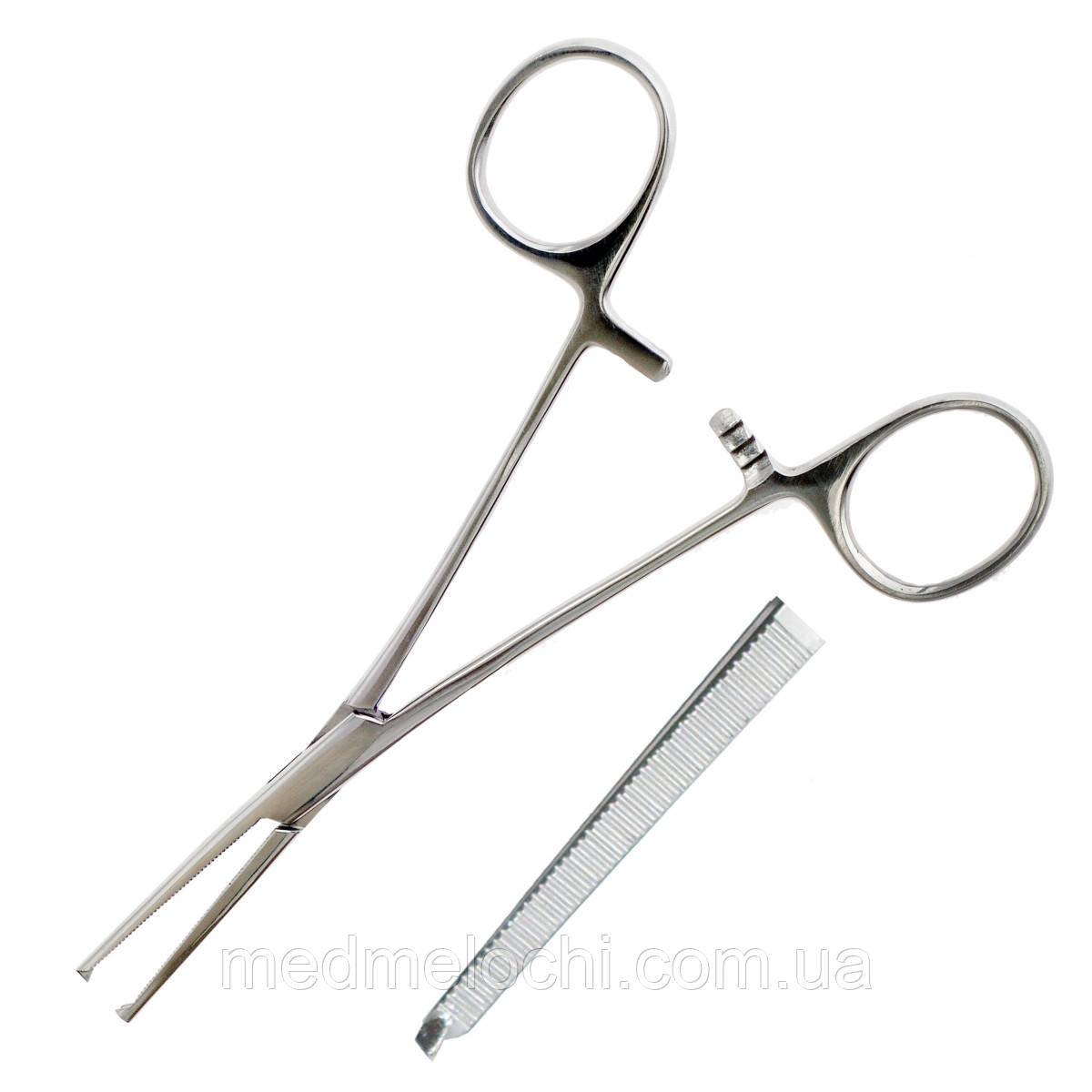 Затискач кровоспинний, по Ochsner-Kocher, одно- і двозубий, зубчатий, прямий № 2 SURGIWELOMED. Довжина 16,0