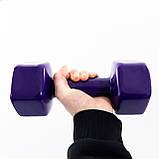Набір для фітнесу 2в1 килимок для фітнесу та спорту (каремат) + гантелі 2шт по 8 кг OSPORT Set 23 (n-0054) Фіолетовий, фото 5