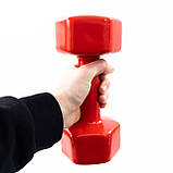 Набір для фітнесу 2в1 килимок для фітнесу та спорту (каремат) + гантелі 2шт по 7 кг OSPORT Set 22 (n-0053) Червоний, фото 5