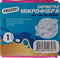 Салфетка микрофибра Profit для стекла и зеркал 30х30 см (4801234553531)