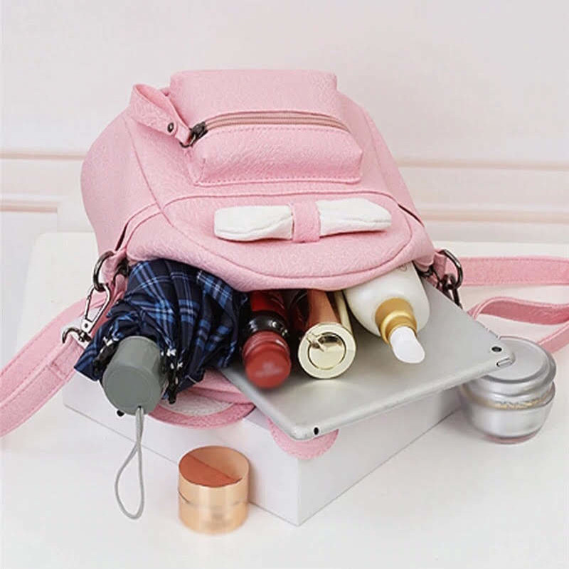 Молодежный рюкзак экокожа для девушек с ушками и бантиком Моника - фото 10 - id-p1783145379