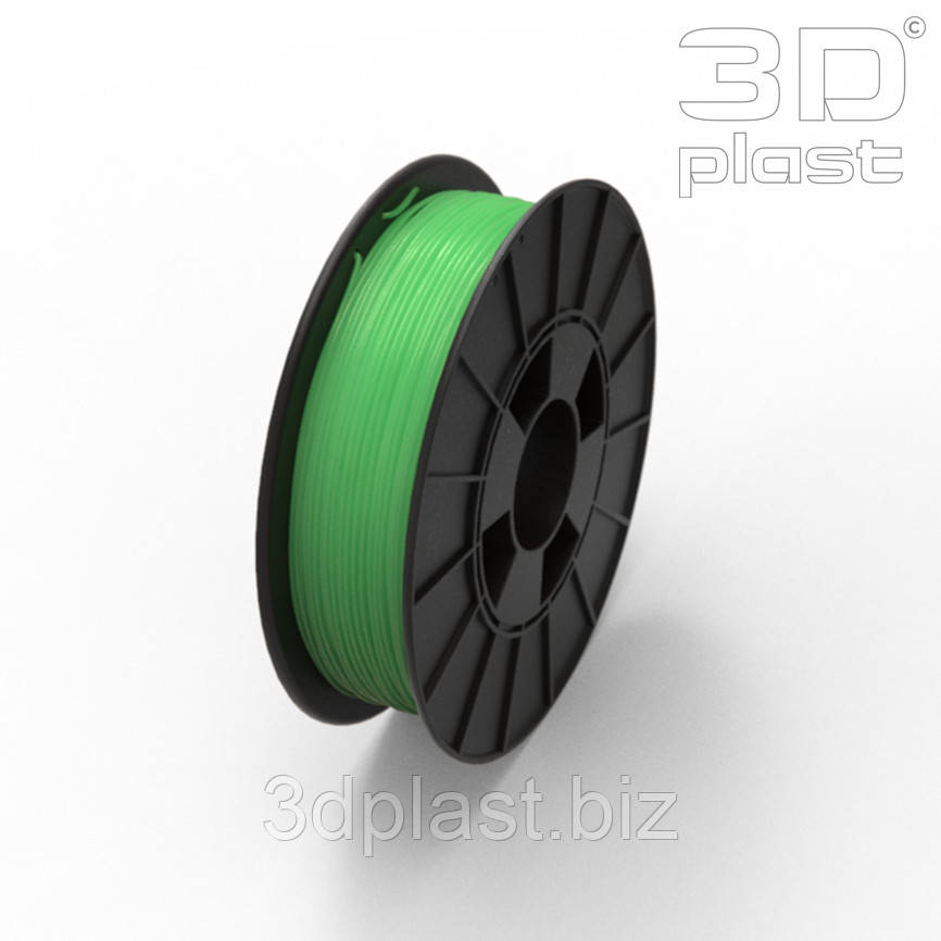 PLA(ПЛА) пластик 3Dplast філамент для 3D принтера,1.75 мм 0.85, прозорий-зелений - фото 1 - id-p1445075245