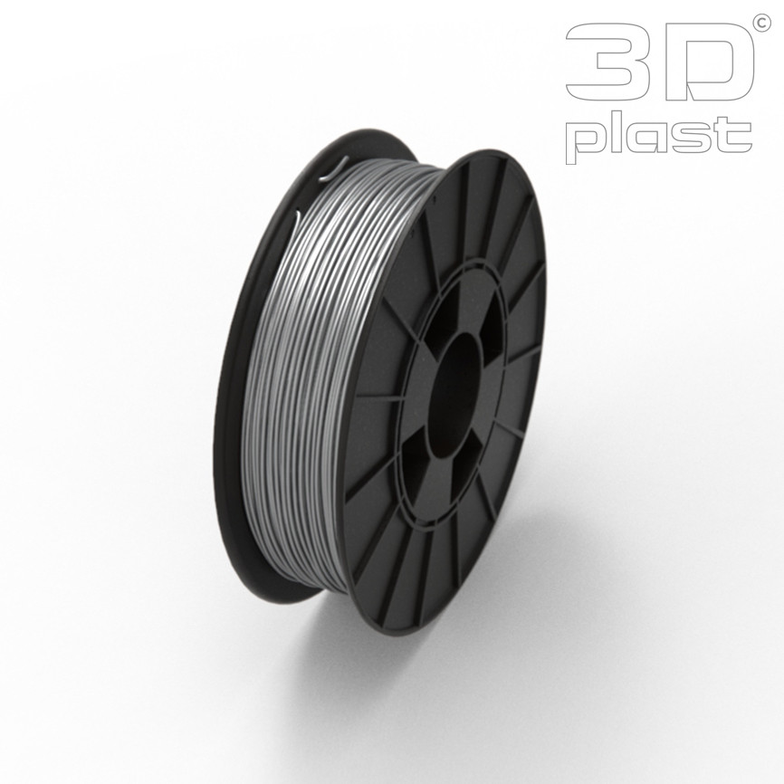 PLA (ПЛА) пластик 3Dplast філамент для 3D принтера 1.75 мм 0.85, сірий-металік