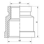 Муфта редукційна 1/2"х3/4" (хром) KOER KF.C0608.CHR (KF0122), фото 2