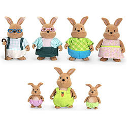 Набір фігурок Li'l Woodzeez Велика Родина Кроликів 7 од. WZ6711Z, Land of Toys